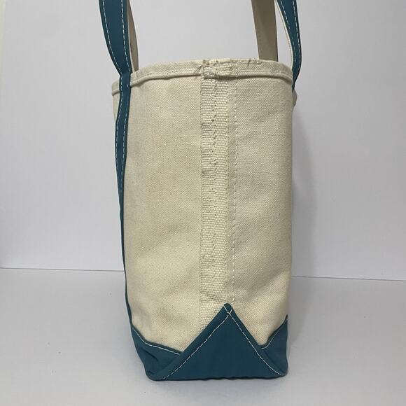 LL Bean Boat and Tote Canvas Bag Meduim USA Teal Blue Embroidered MiMi -See Pics - Picture 12 of 16